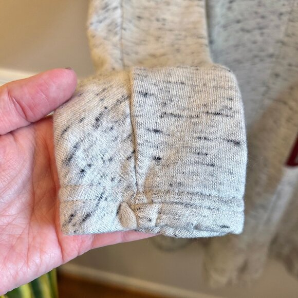 Carven Long Sleeve Sweatshirt Dress Ruffle Hem Gray Back Zip Womens Size Large - Picture 11 of 15